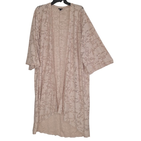torrid Sweaters - Cottagecore Whimsigoth Floral Soft Girl Torrid Kimono Duster Cardigan Burnout 3X